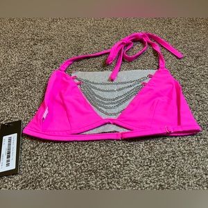 Rave Wonderland Bikini Top With Chain